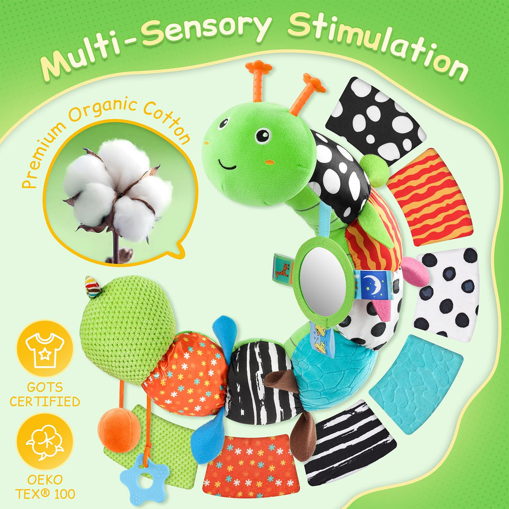 JENTXON sensory caterpillar crinkle texture inspires tactile exploration for babies