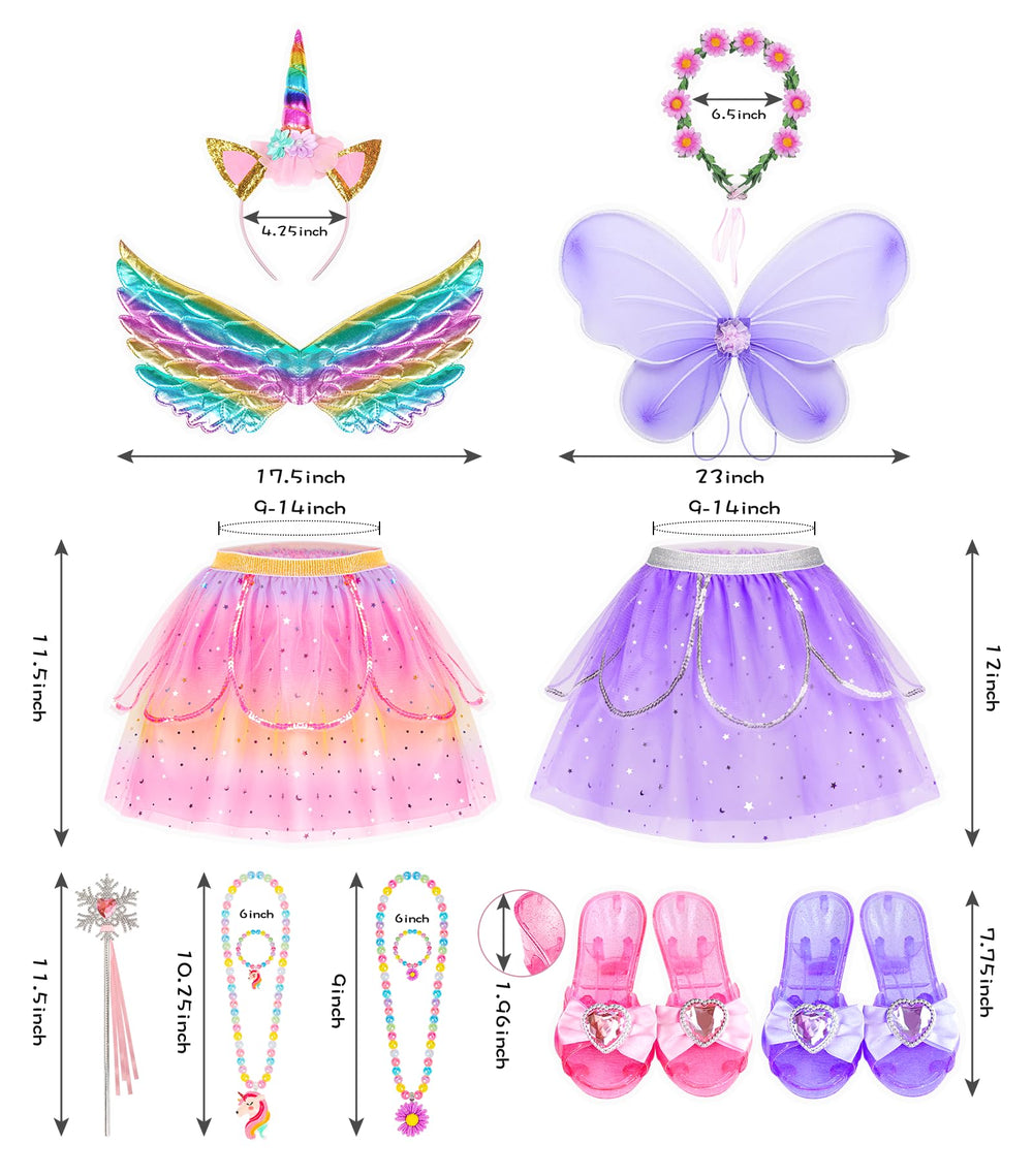 Jeowoqao flower crown and headband finish the princess ensemble.
