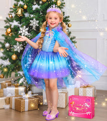 Jeowoqao fluffy sequin tutu skirt with elastic waist for growing kids