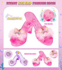 Jeowoqao non-slip princess shoes with sparkly details for safe indoor use