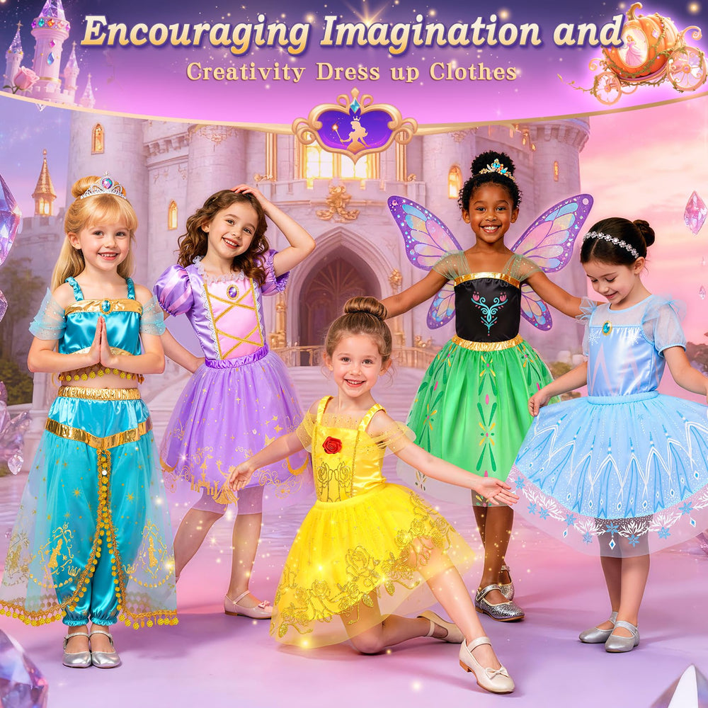 Jeowoqao princess dress with rose detail adds charming elegance.
