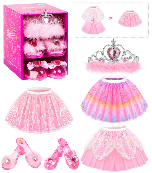 Jeowoqao princess dress-up shoes pair ready for playful adventures and photos.