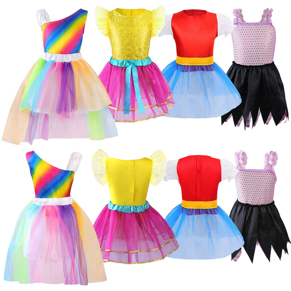 Jeowoqao rainbow princess tutu with elastic waist