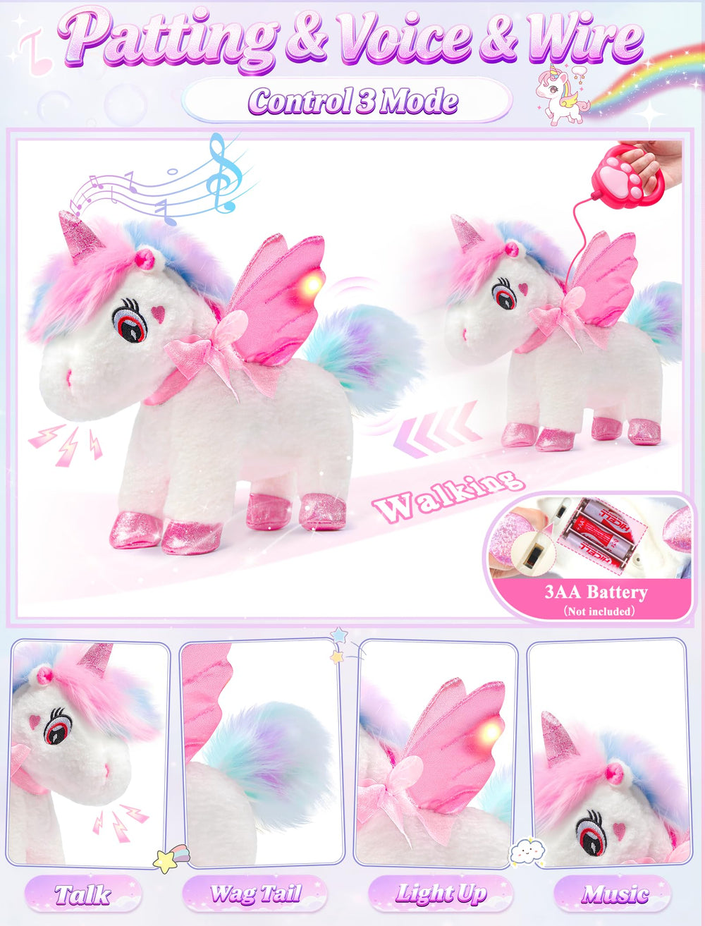 Jeowoqao unicorn dress-up accessories set for imaginative styling.