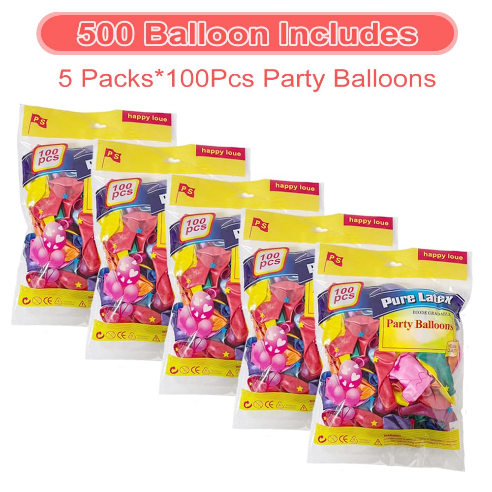 JerDorgo balloon arch kit with assorted rainbow balloons.