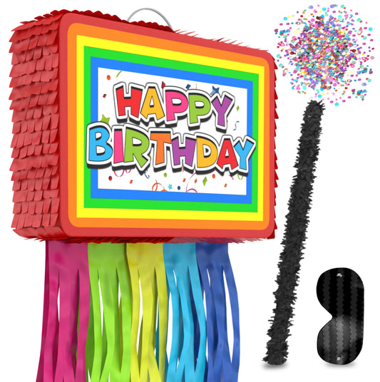Jergrim Happy Birthday Pinata front view for festive party decor.