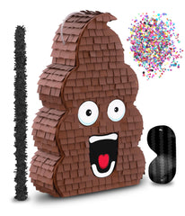 Jergrim Poop Piñata 4-piece set ready for a fun party centerpiece