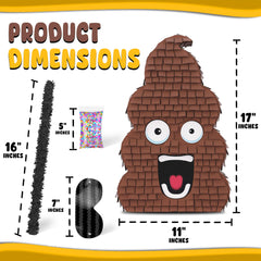Jergrim Poop Piñata blindfold included for anticipation and laughs