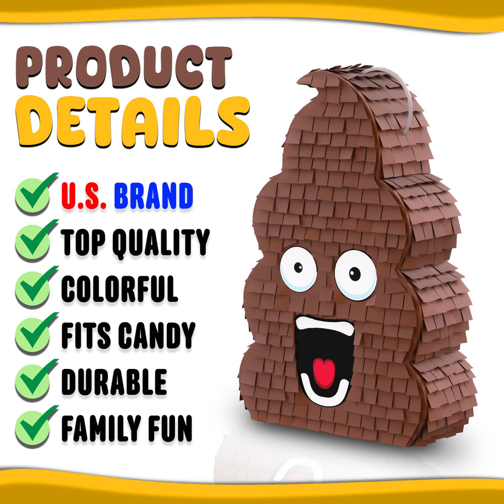 Jergrim Poop Piñata handcrafted from recycled cardboard for durability