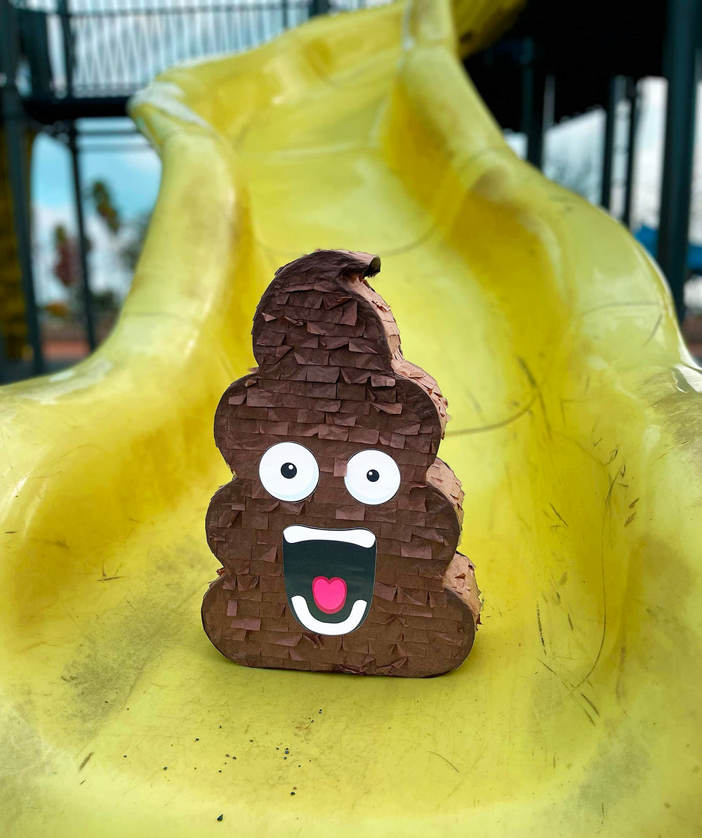 Jergrim Poop Piñata vibrant tissue paper colors enhance party decor