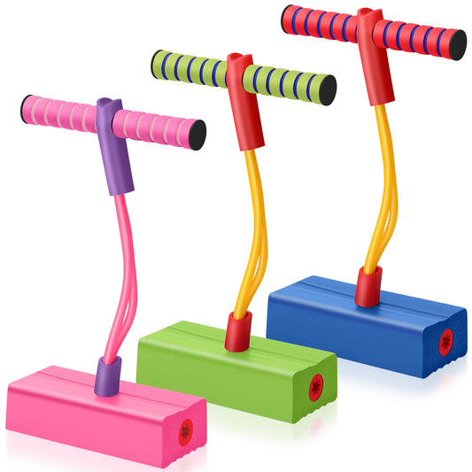 Jerify 3 Pcs Pogo Stick in bright colors for safe outdoor play.