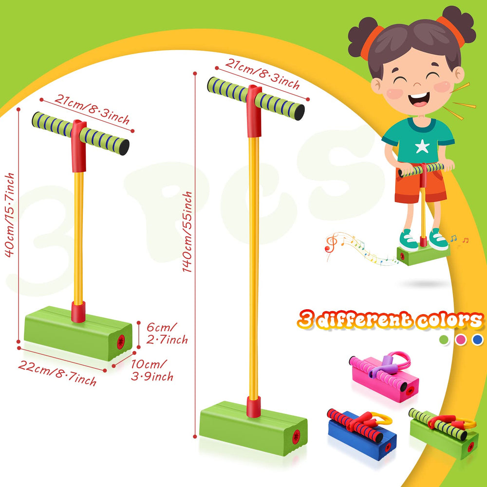 Jerify pogo stick with stretchy hose extended to 55 inches for flexible fun.