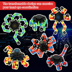 Jerify chain robot fidget in hand, folding and rotating to improve dexterity