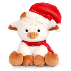 Jerokumi Christmas Highland Cow Plush, 8-inch cuddly centerpiece for festive decor