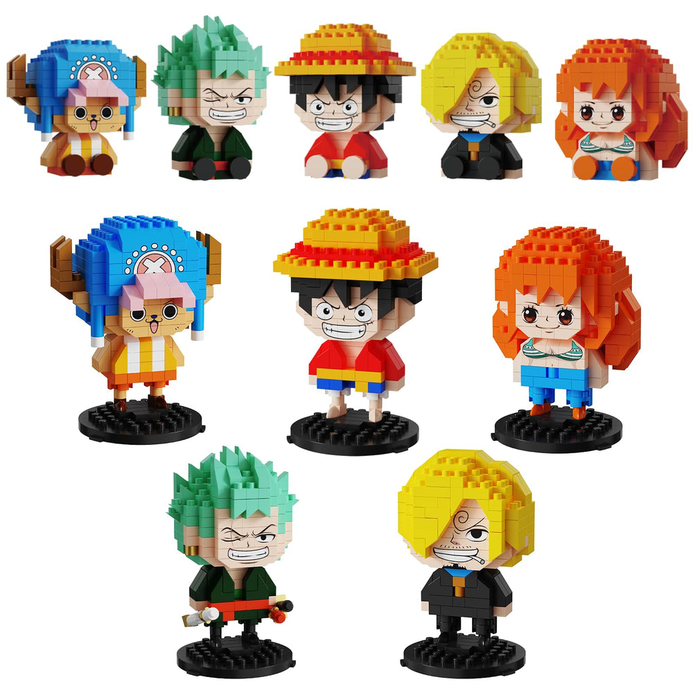 JESGO 5 pirate figures mini headz pose for desk display and collectability.