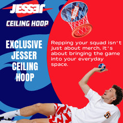 Jesser ceiling hoop with 3M strips offers damage-free removal.
