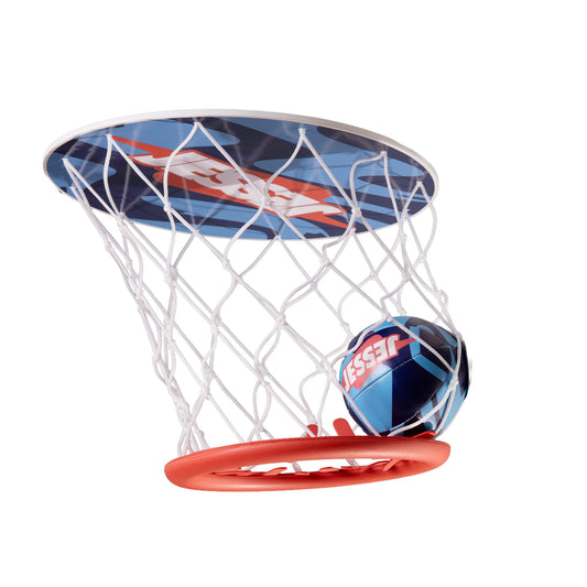 Jesser ceiling hoop mounting system enables quick, damage-free setup.