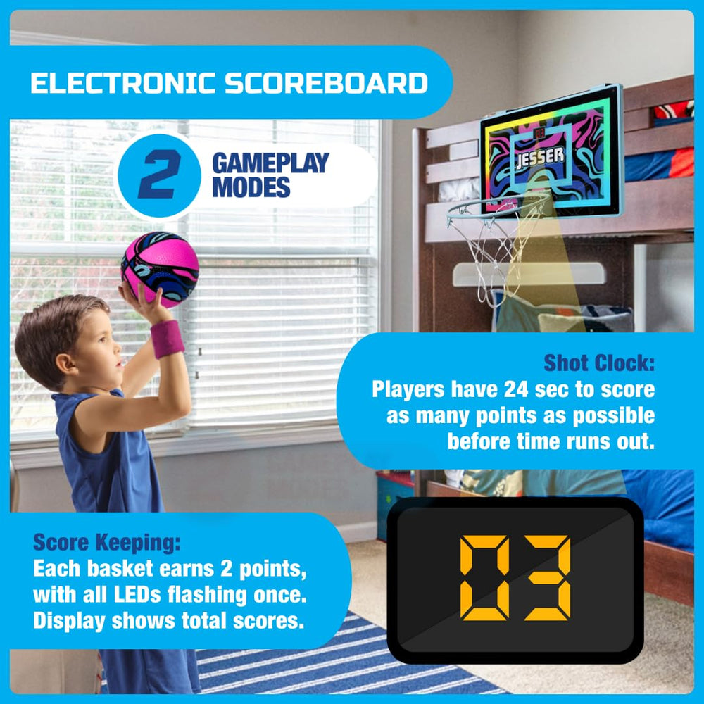 Jesser exclusive 5-inch basketball provides authentic feel for mini hoop games.