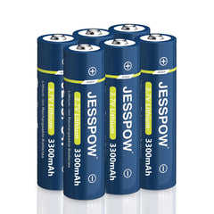 JESSPOW JSP18650 6-pack front view shows compact power for portable devices.
