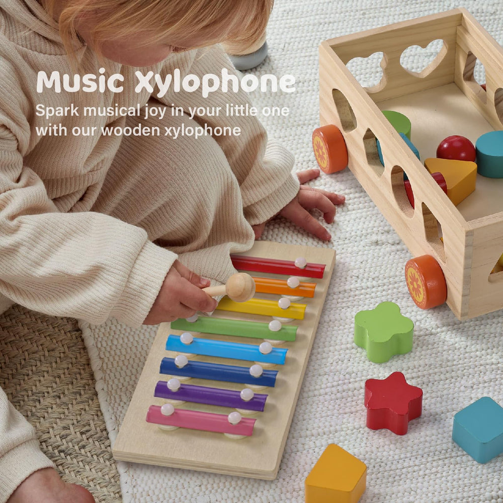 Jessruly Shape Sorter number puzzle board encourages early numeracy with compact learning on the go.
