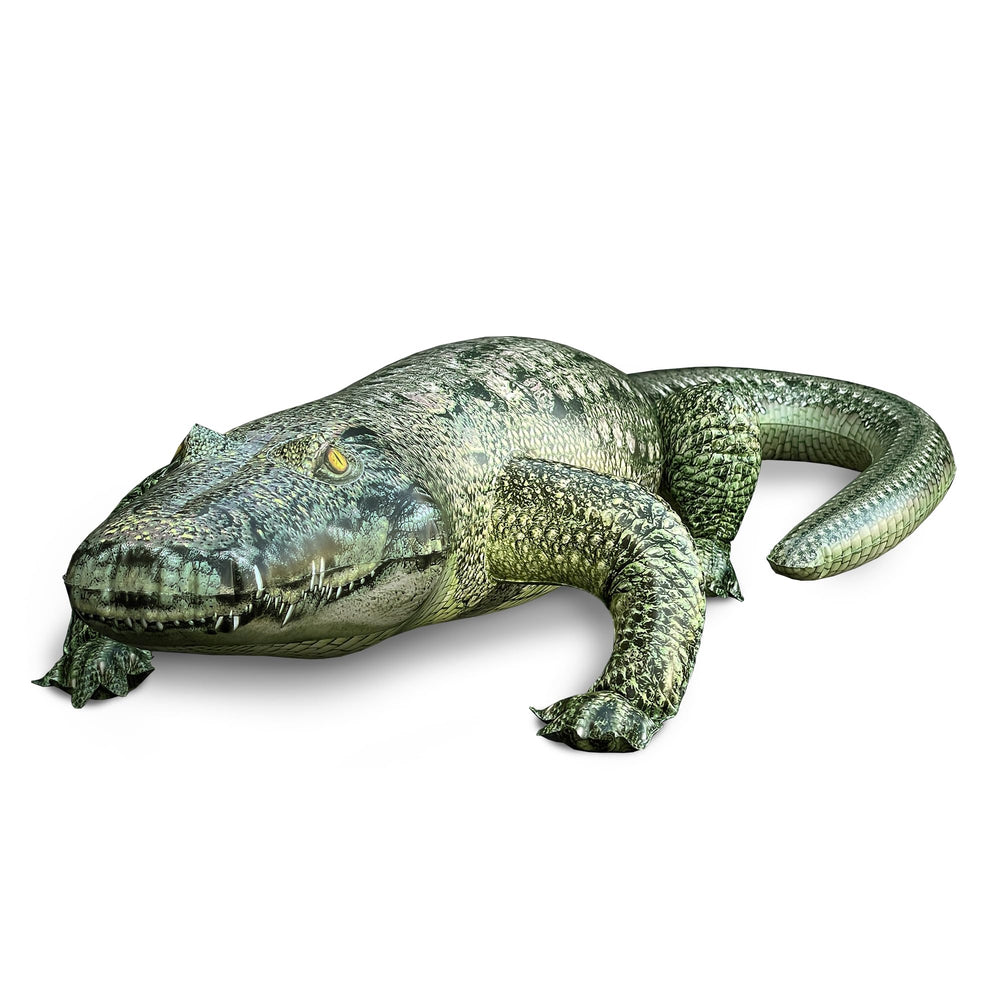 Jet Creations 49-inch inflatable alligator pool toy with lifelike scales for dramatic decor