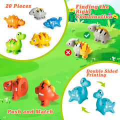 Jetbotell double-sided dinosaur tiles support versatile puzzles and repeated practice