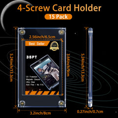 Jetec screw card holder with four corner screws for secure storage