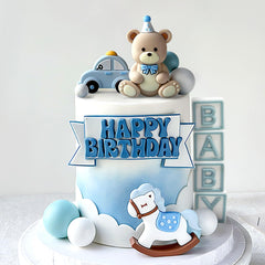JeVenis baby shower decoration set complements bear-themed cakes and displays.