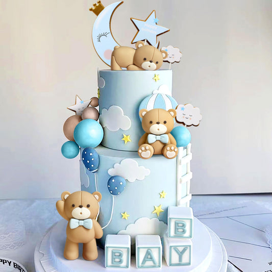 JeVenis Blue Bear Cake Decoration set adds playful charm to celebrations.
