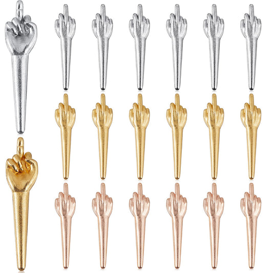 Jexine 18-pc metal cribbage pegs with middle finger gesture in copper tone for style