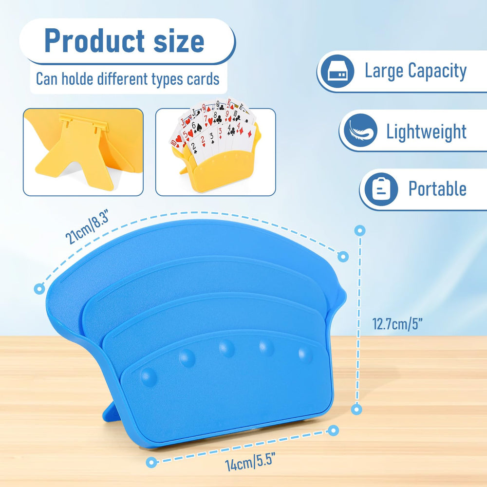 JFMkaer card holder shown tabletop and handheld use