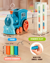 JGLXF domino train rotating knob enabling dynamic paths blue.