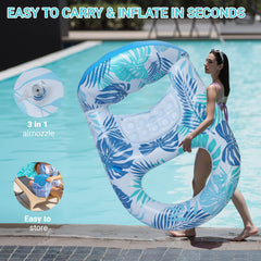 JGV portable inflatable lounger with carry bag for travel and quick packing.