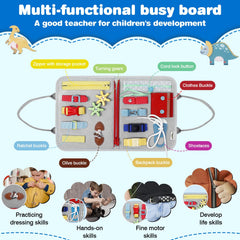 JHkim Busy Board Eight-Pages; diverse activities for on-the-go learning.