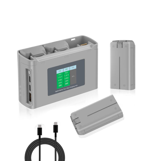 JHTC Mini 2 charging hub front view with clear status indicators for quick battery monitoring