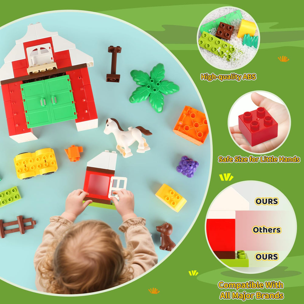 JHTigre farm bricks include fences and trees for complete scene building.