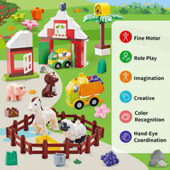 JHTigre bricks and truck promote pretend deliveries and narrative farm scenarios.