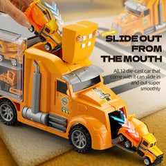 Twelve mini die-cast vehicles by Jiakora for quick vehicle swaps