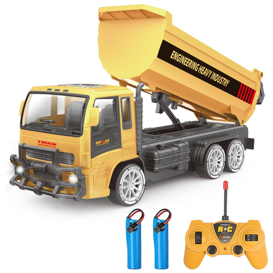 Jiakora remote-control dump truck with LED lights for immersive indoors and outdoors play