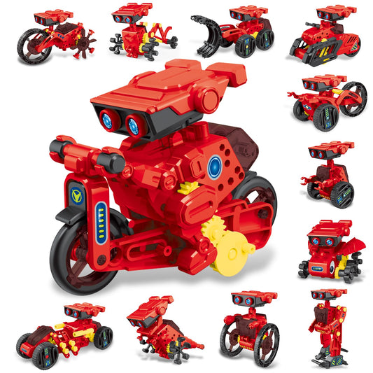 Jiakora STEM 12-in-1 robot kit assembly for hands-on learning and creativity.