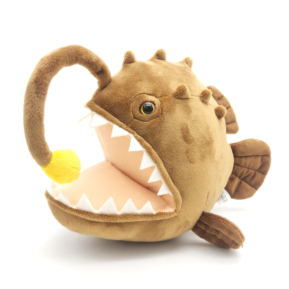 JIANEEXSQ closeup of the soft-textured angler fish plush.