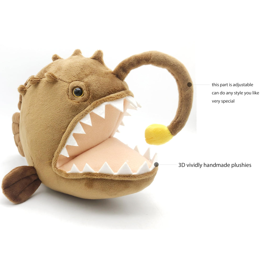 JIANEEXSQ deep-sea angler fish plush adds ocean vibe to rooms.