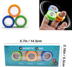 JIANGRUI magnetic rings fidget promoting quiet, focused concentration.