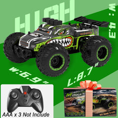 JICIFU Dino RC Monster Truck battery compartment open for quick checks
