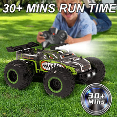 JICIFU Dino RC Monster Truck LEDs lit for night racing