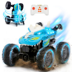 JICUICUI Dinosaur Monster Truck with LED headlights for action-packed play sessions.