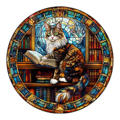 Jigfoxy Maine cat puzzle for adults with wooden pieces, engaging challenge and decorative display.