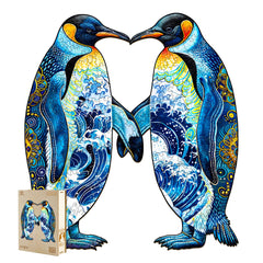 Jigfoxy Penguin Wood Puzzle 110 pieces for focused adult puzzling and relaxation