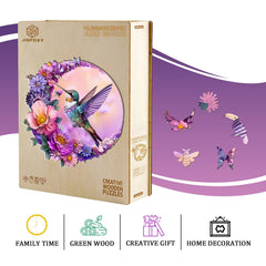 Jigfoxy puzzle in wooden box keeps pieces secure for gifting.