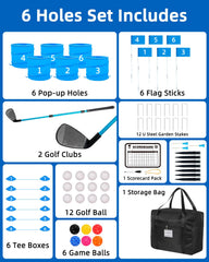 JIIFO Golf Game with six sturdy buckets enables endless backyard layouts.